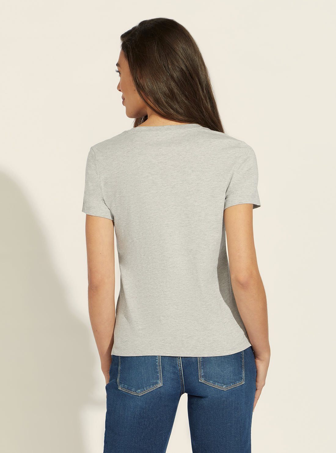 GUESS Womens Eco Grey Icon Logo T-Shirt W2GI02I3Z11 Back View