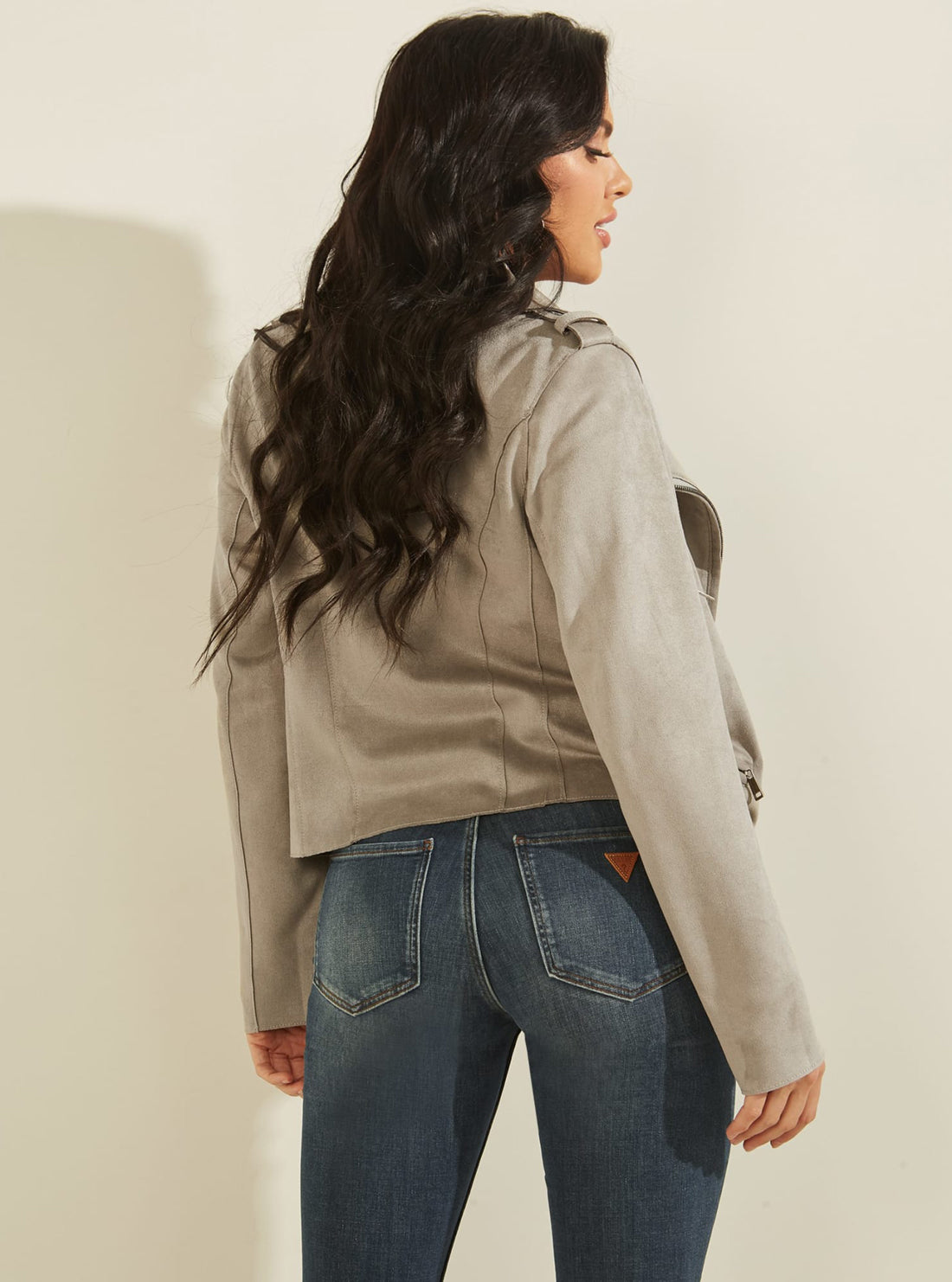 GUESS Womens Eco Grey Monica Jacket W2RL20WEGB2 Back View