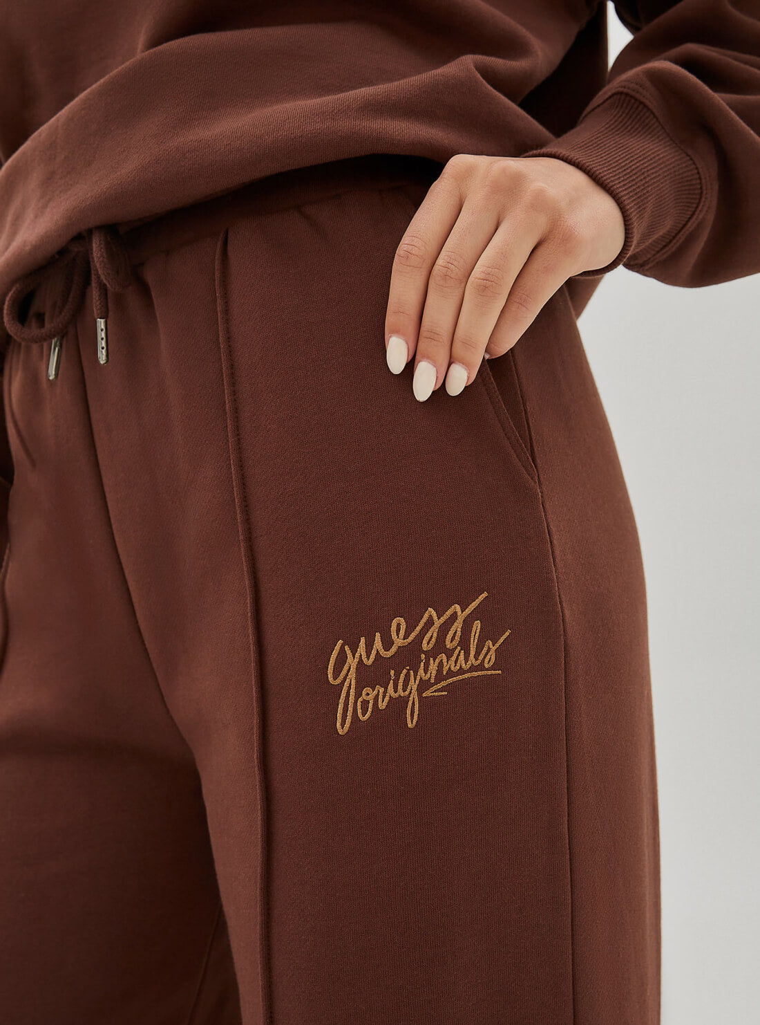 GUESS Womens Guess Originals Brown Alanis Trackpants W1RQ01K9YH4 Detail View