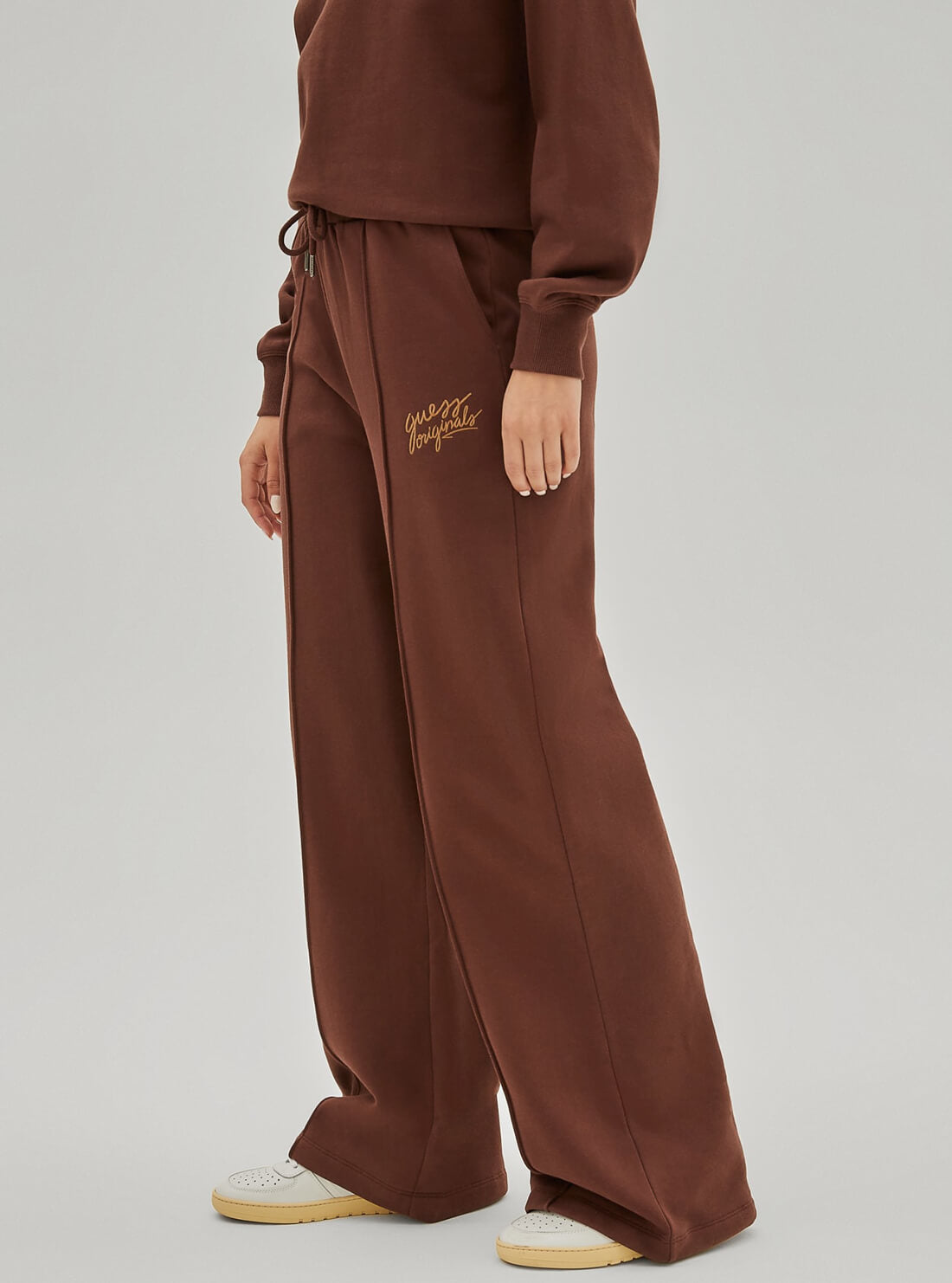 GUESS Womens Guess Originals Brown Alanis Trackpants W1RQ01K9YH4 Side View