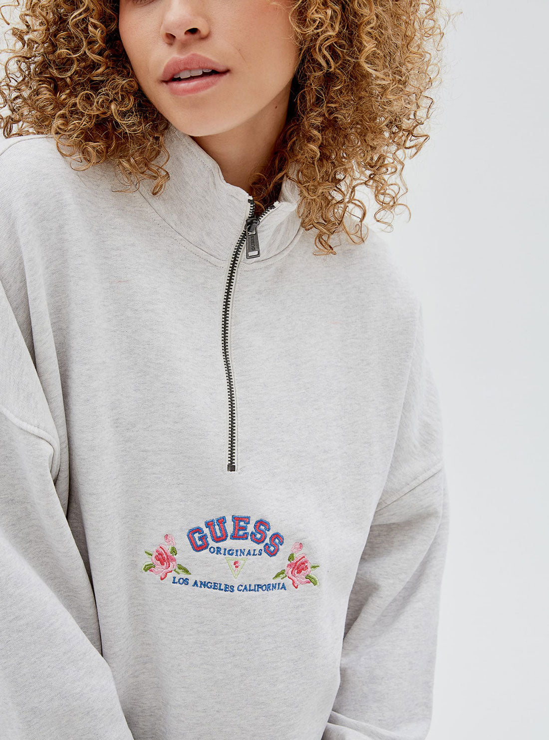 GUESS Womens Guess Originals Grey Reylan Oversized Jumper W2GQ08K9YI0 Detail View