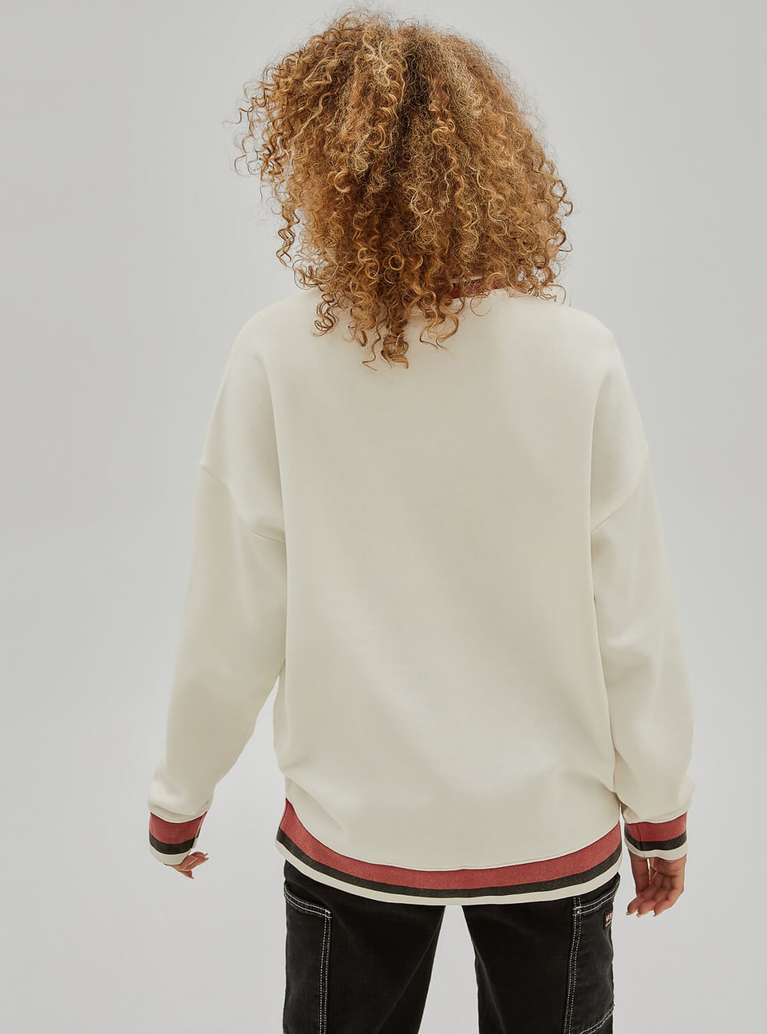 GUESS Womens Guess Originals White Multi Rylee Pullover Jumper W1RP30K9Y40 Back View