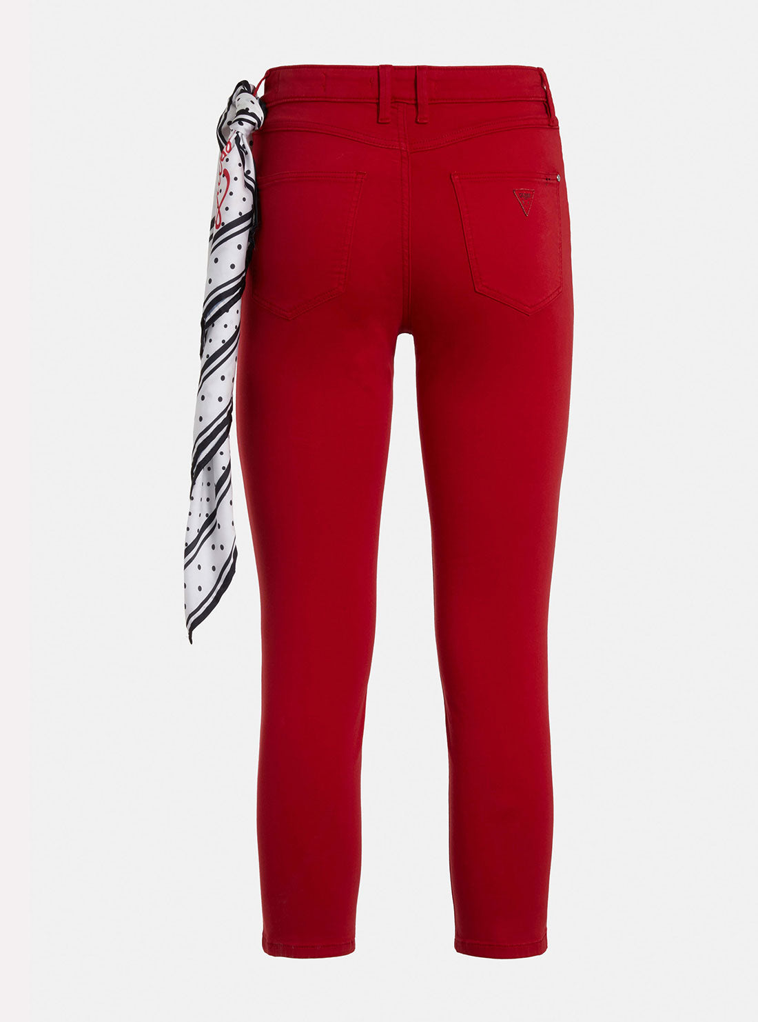 GUESS Womens High-Rise Skinny Fit 1981 Capri Denim Jeans In Rugby Red Wash W2GA74W77RE Back Ghost View