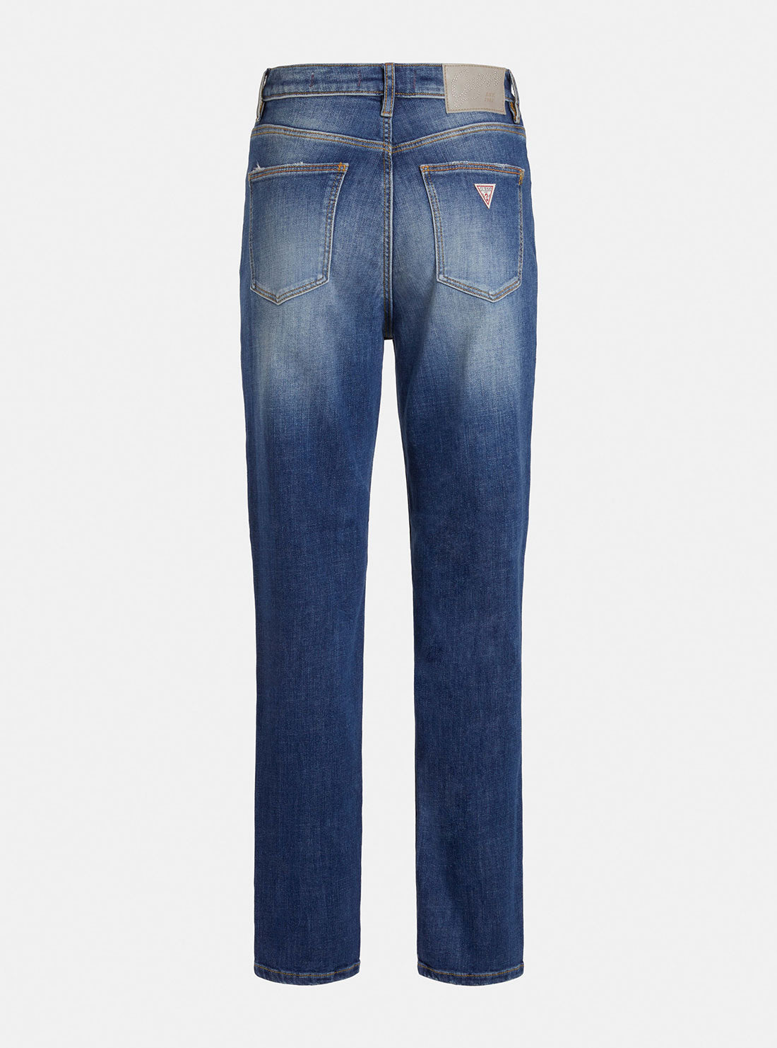 GUESS Womens High-Rise Tapered Mom Denim Jeans In Vintage Mid Wash W2GA21D3ZTL Back Ghost  View