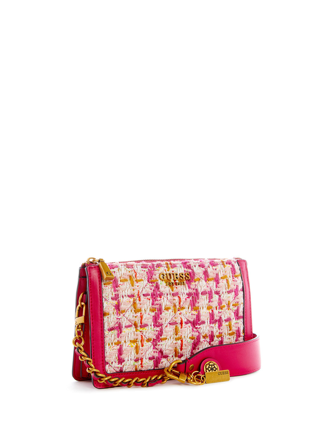 GUESS Womens Hot Pink Abey Multi Compartment Shoulder Bag TH855872 Side View