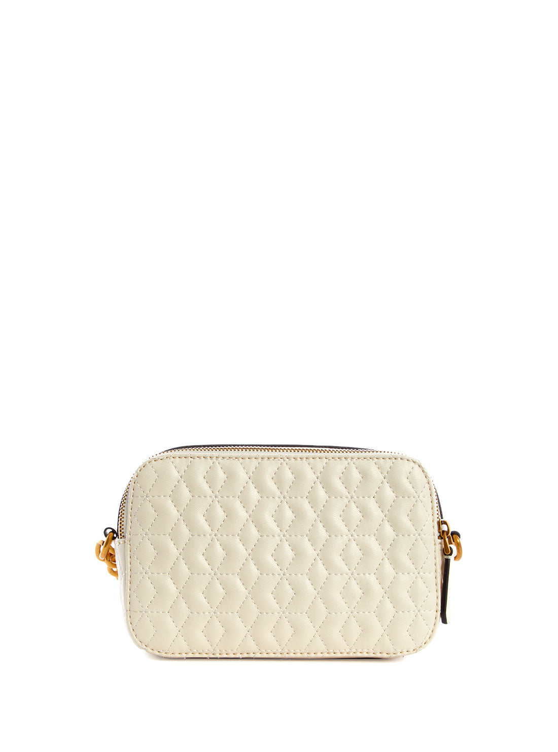 GUESS Womens White Quilted Noelle Crossbody Camera Bag DB787914 Back View