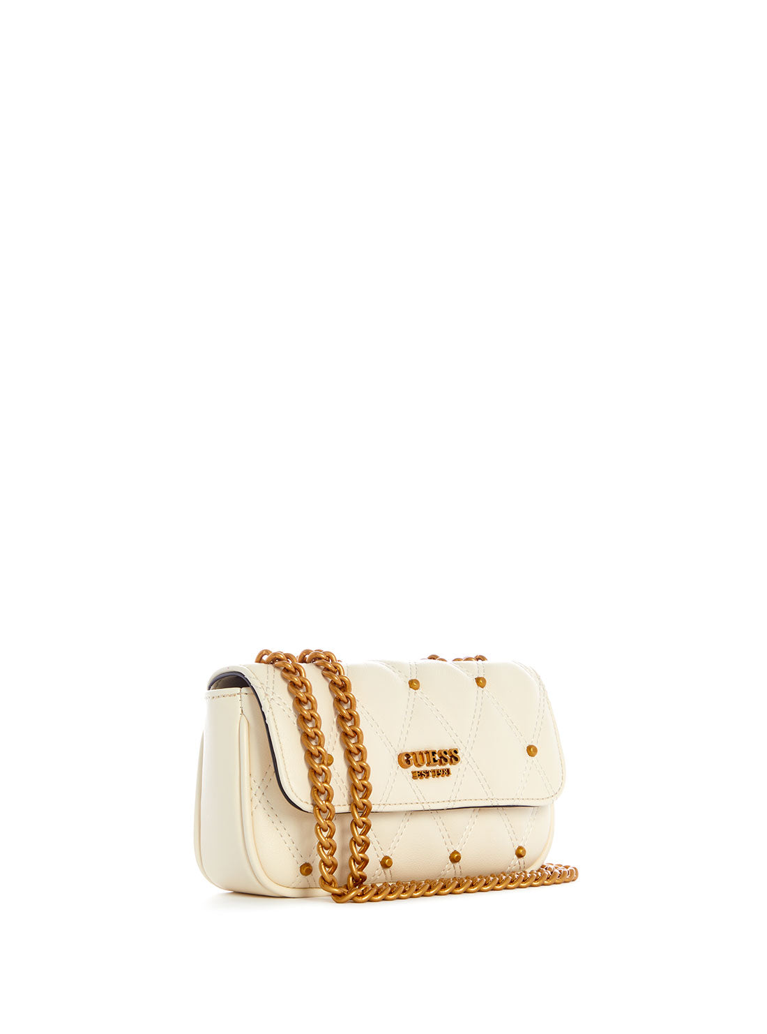 GUESS Womens Ivory Triana Mirco Mini Crossbody Bag QS855378 Side View