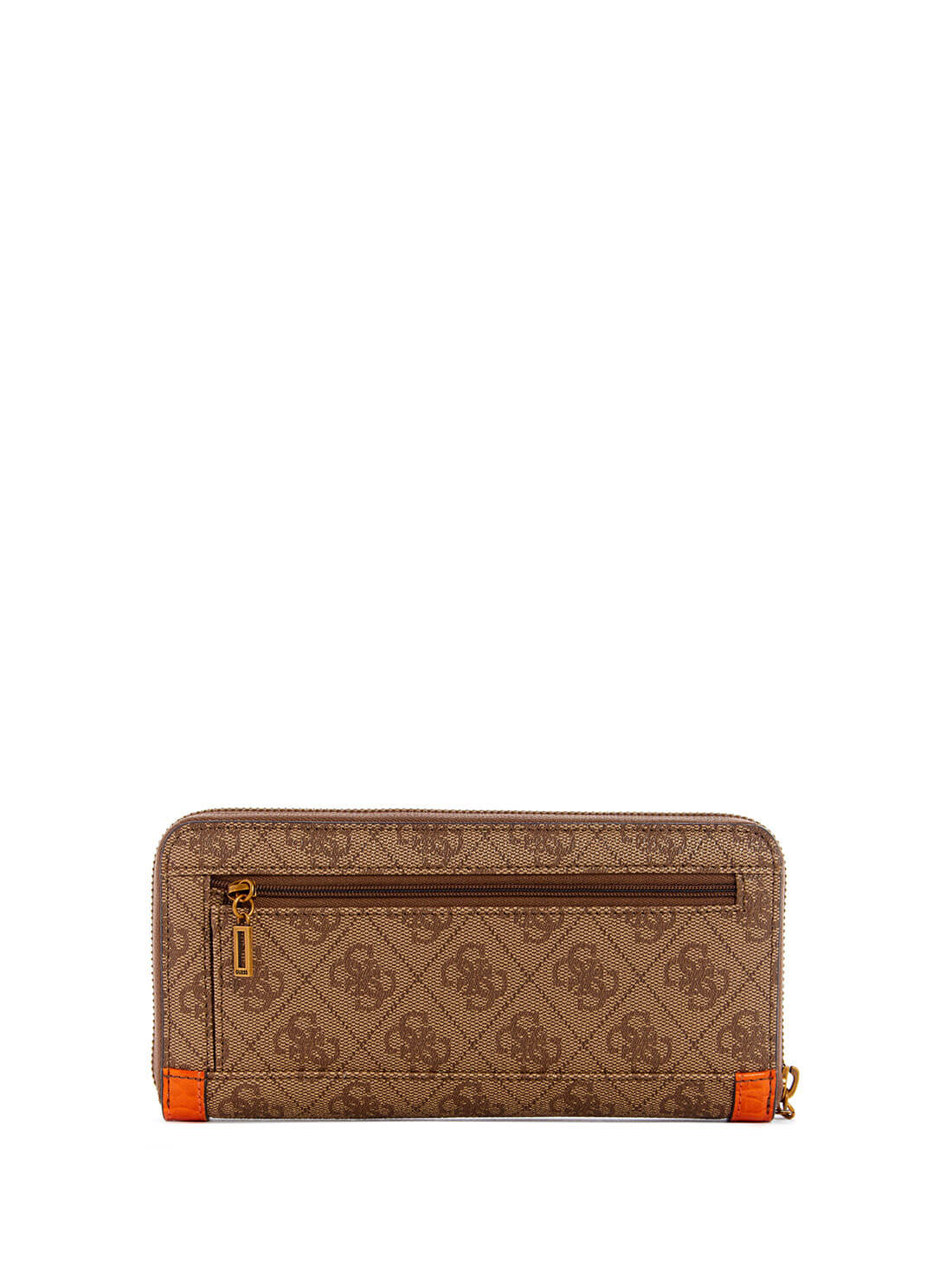 GUESS Womens Brown Orange Zadie Logo Large Wallet SB839646 Back View