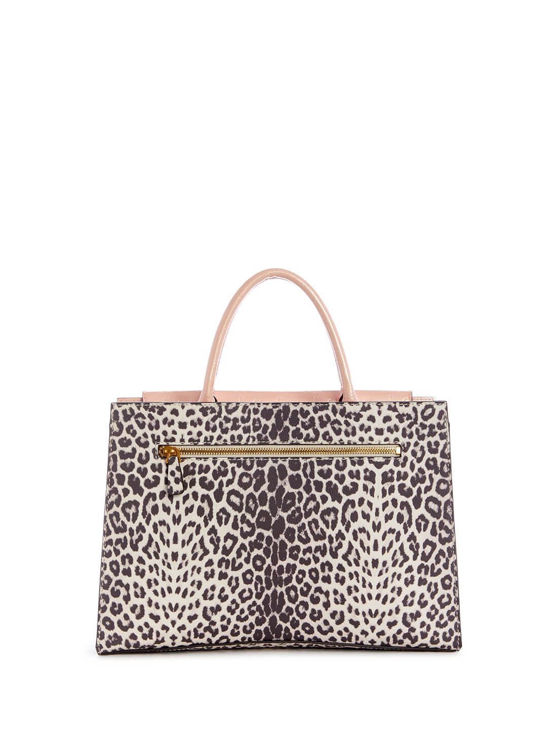 GUESS Womens Pink Leopard Zira High Society Satchel LA848406 Back View