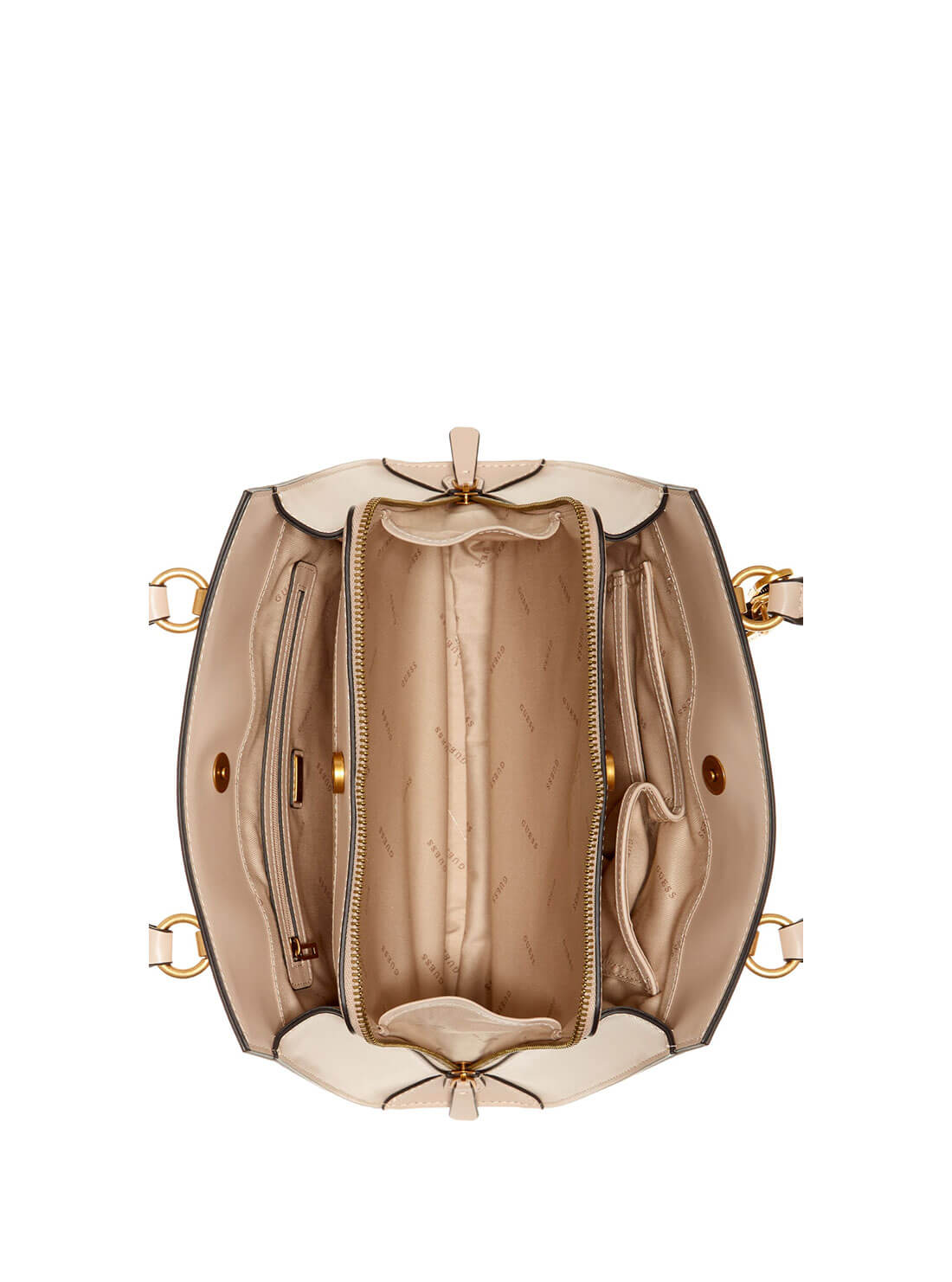 GUESS Womens  Beige Stephi Girlfriend Satchel VB787507 Inside View