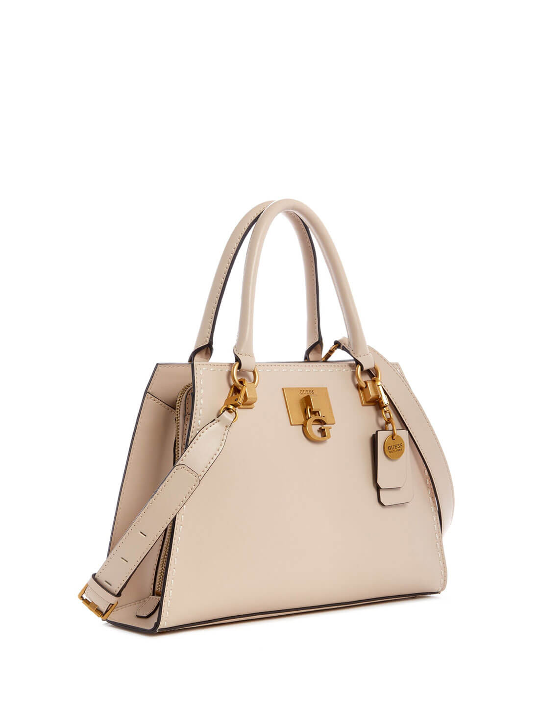 GUESS Womens  Beige Stephi Girlfriend Satchel VB787507 Front Side View