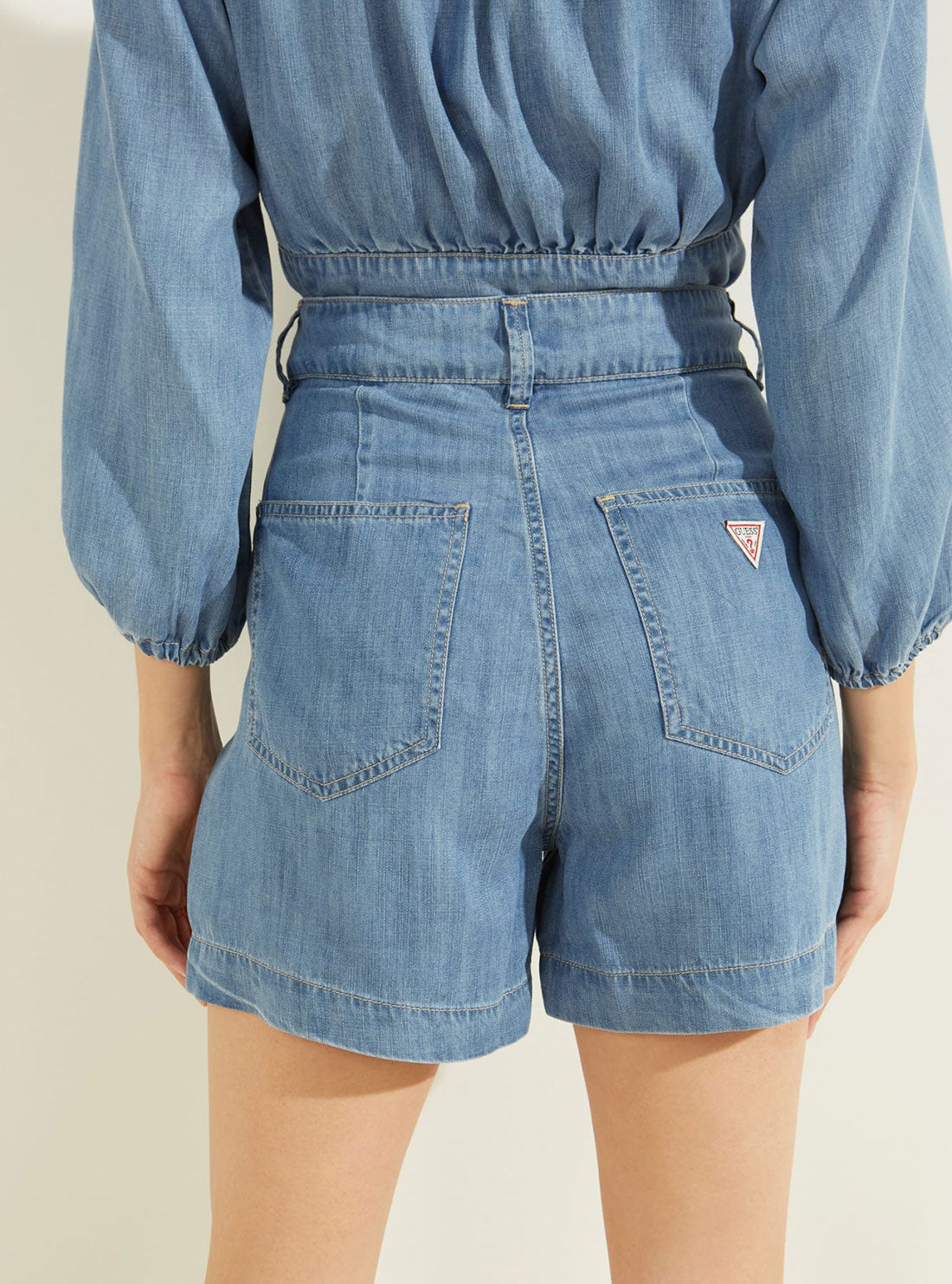 GUESS Womens Blue Nenita Shorts W2GD06D4MQ1 Back View