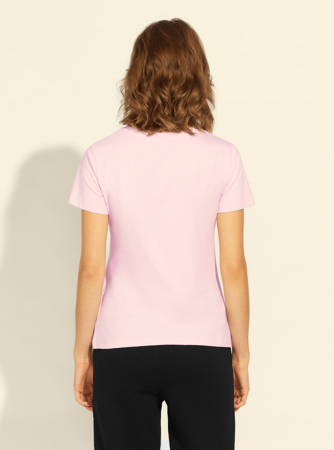GUESS Womens  Light Pink Anne Logo T-Shirt V2RI11I3Z11 Back View
