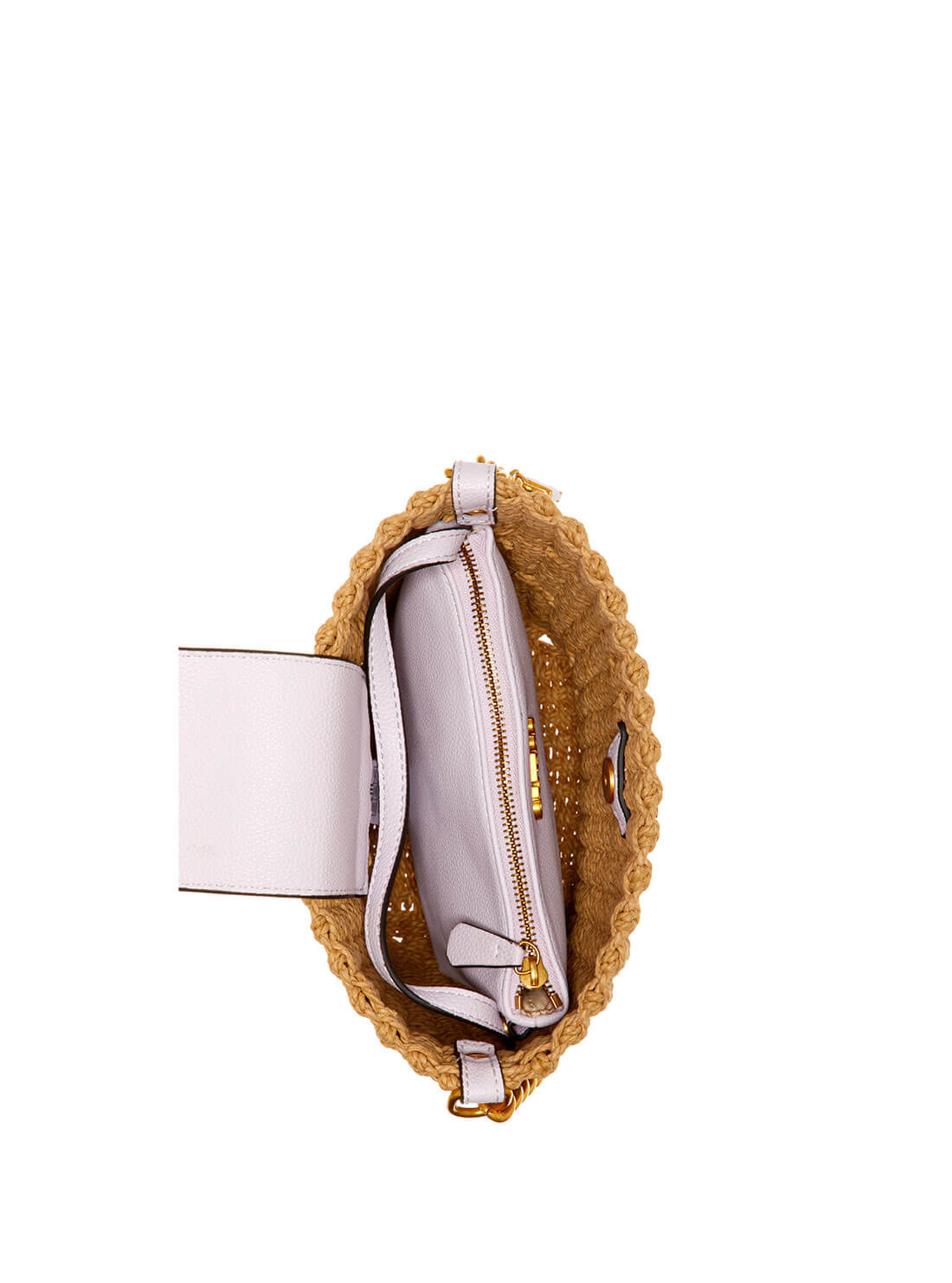 GUESS Womens Lilac Lilica Bucket Crossbody Bag WA842601 Inside  View