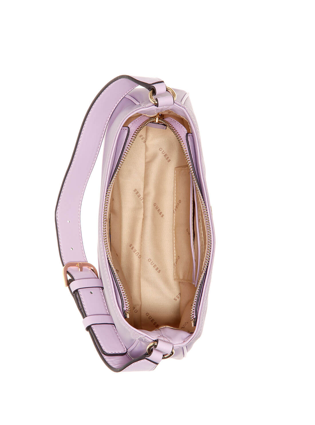GUESS Womens  Purple Little Bay Shoulder Bag NG811618 Inside View