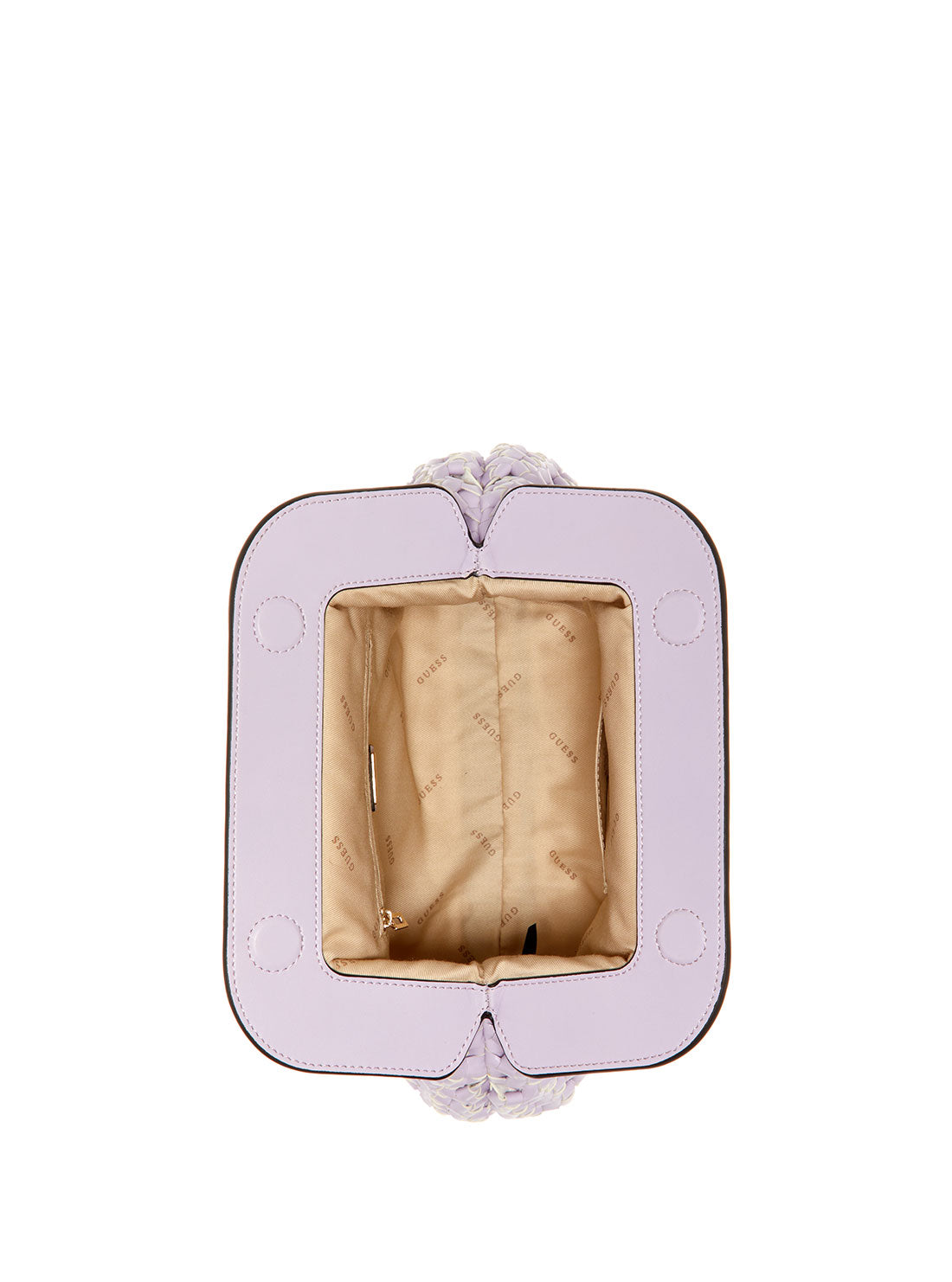 GUESS Womens Lilac Sicilia Frame Clutch Crossbody Bag WG849017 Inside View