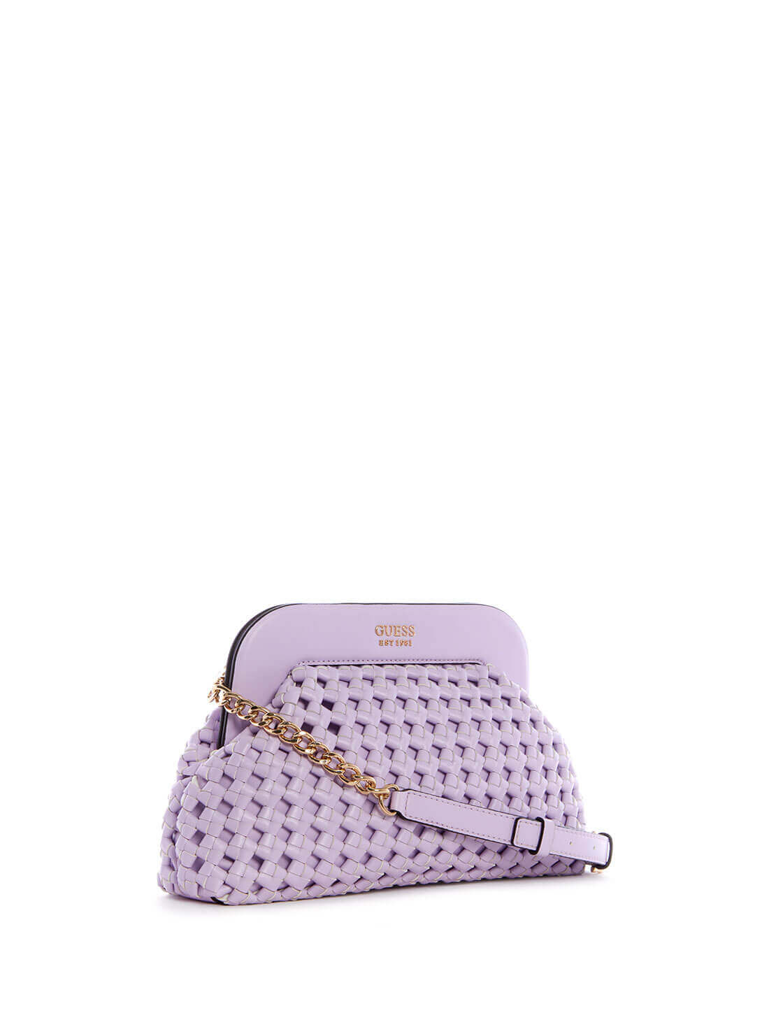 GUESS Womens Lilac Sicilia Frame Clutch Crossbody Bag WG849017 Side View