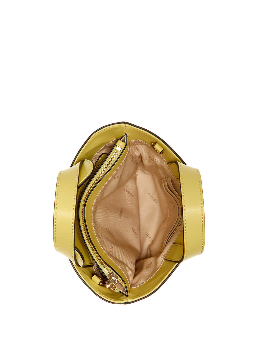 GUESS Womens Yellow Sicilia Mini Tote Bag WG849075 Inside View