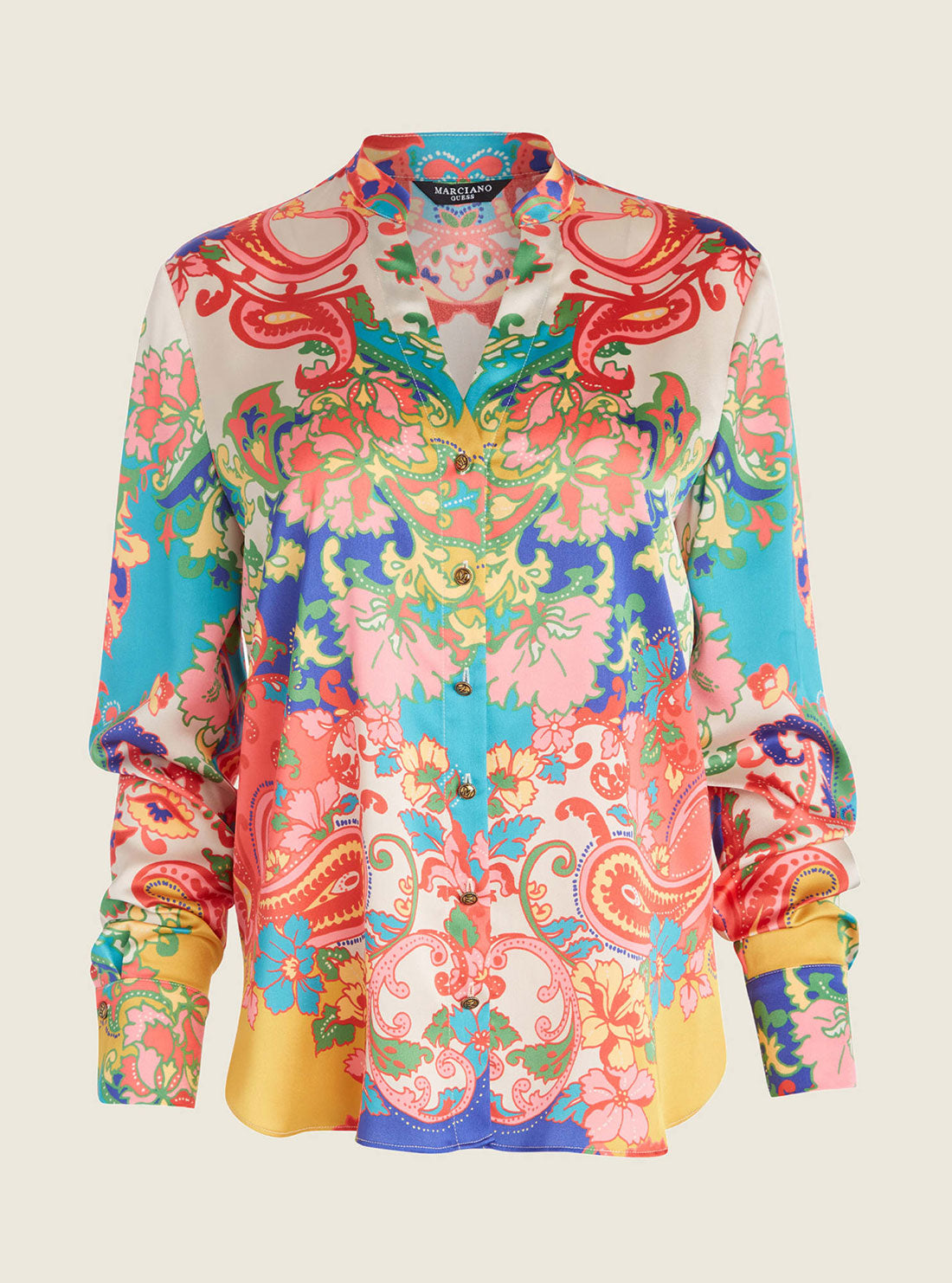 GUESS Women's Marciano Print Blissful Paisley Shirt 2GGH107099Z Front Ghost View