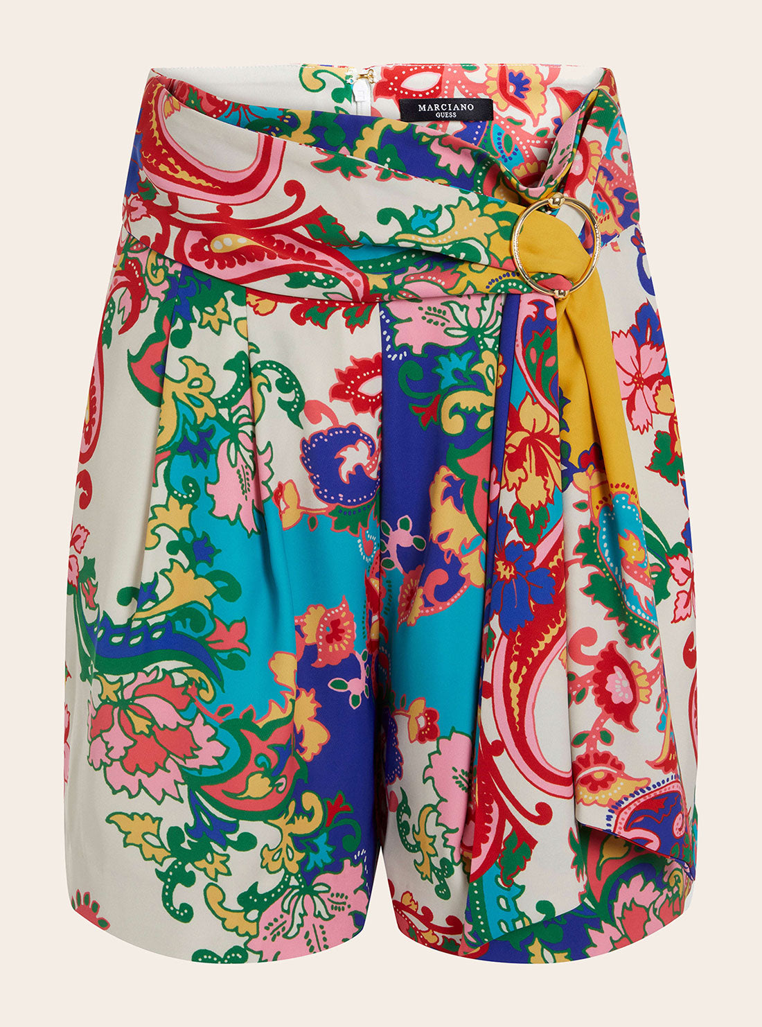 GUESS Women's Marciano Print Blissful Paisley High-Rise Shorts 2GGD089526Z Front Ghost View