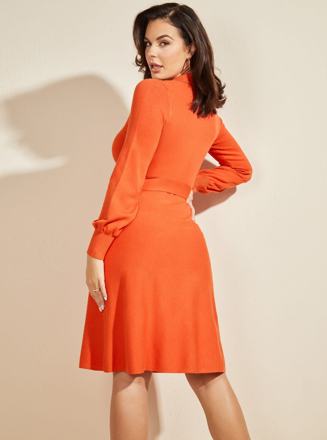 GUESS Marciano Women's Orange Brooklyn Midi Dress 2RGK285668Z Back View