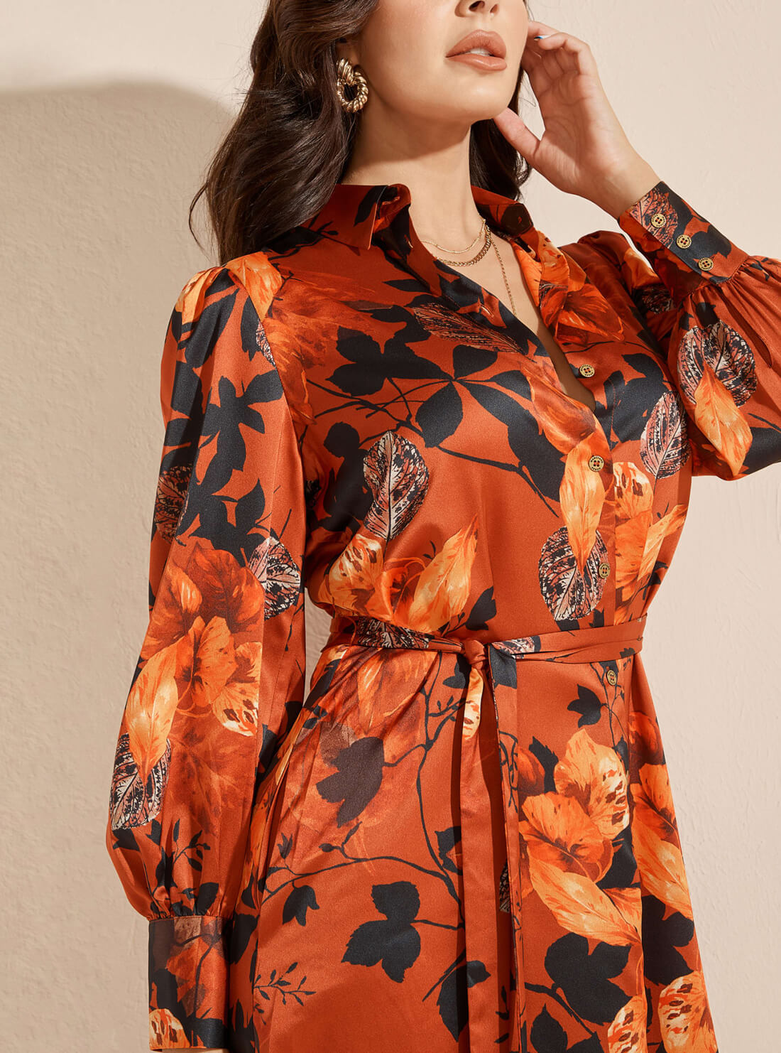 GUESS Womens  Marciano Print Swoon Shirt Mini Dress 2RGK077099Z Detail View