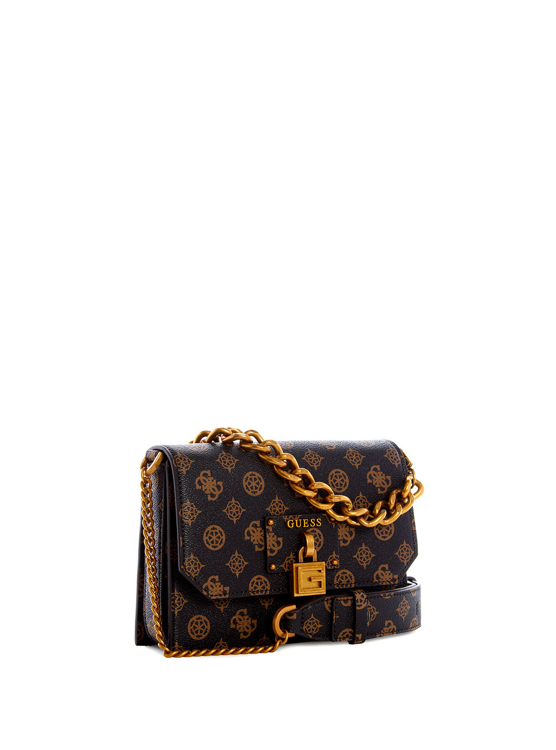 GUESS Womens Mocha Centre Stage Crossbody Bag PB850478 Side View