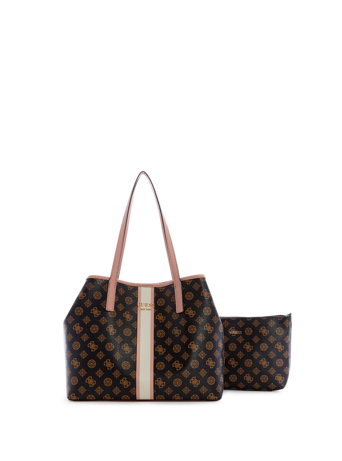 GUESS Womens Mocha Logo Multi Vikky Tote Full View