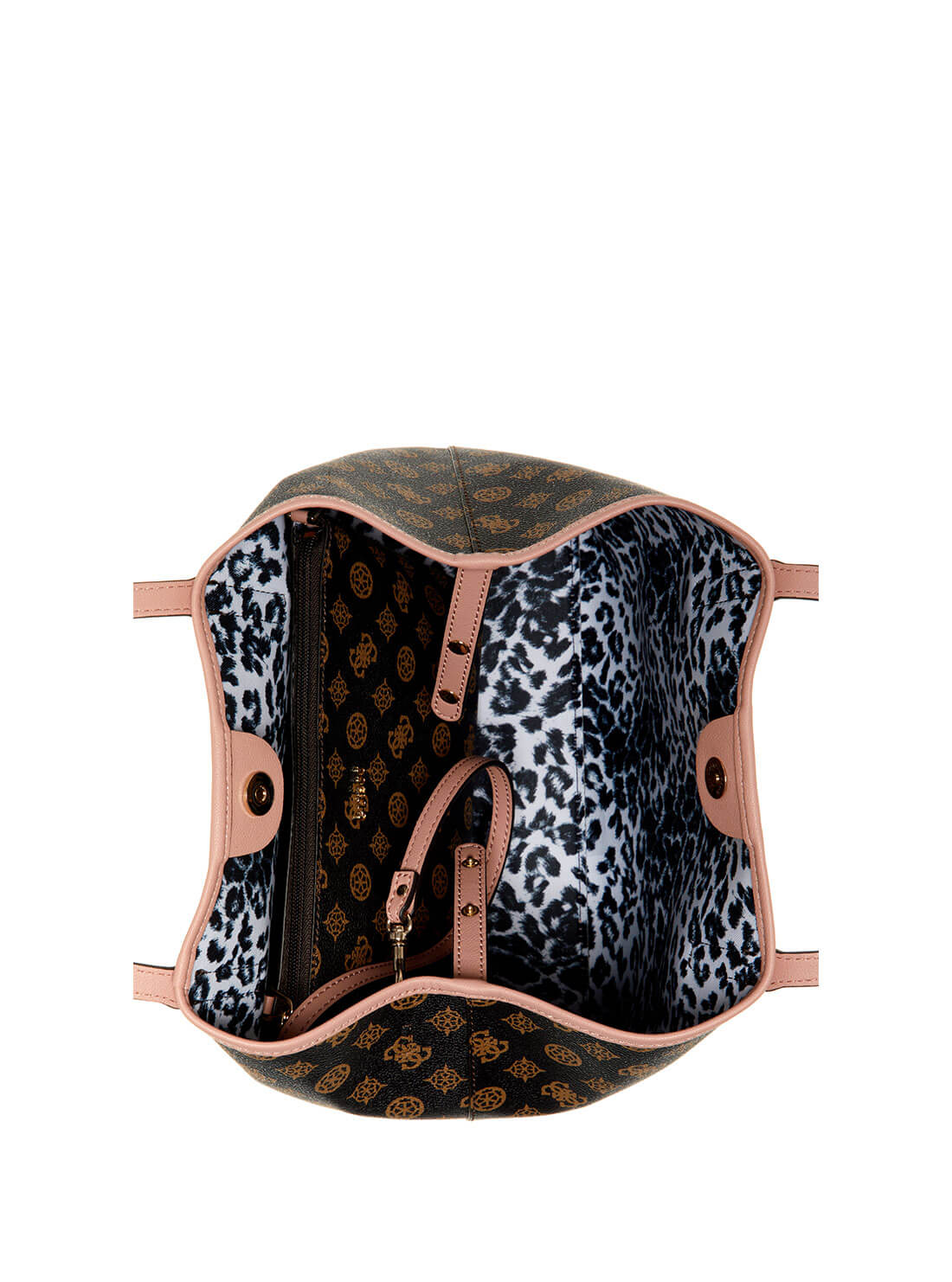 GUESS Womens Mocha Logo Multi Vikky Tote Inside View