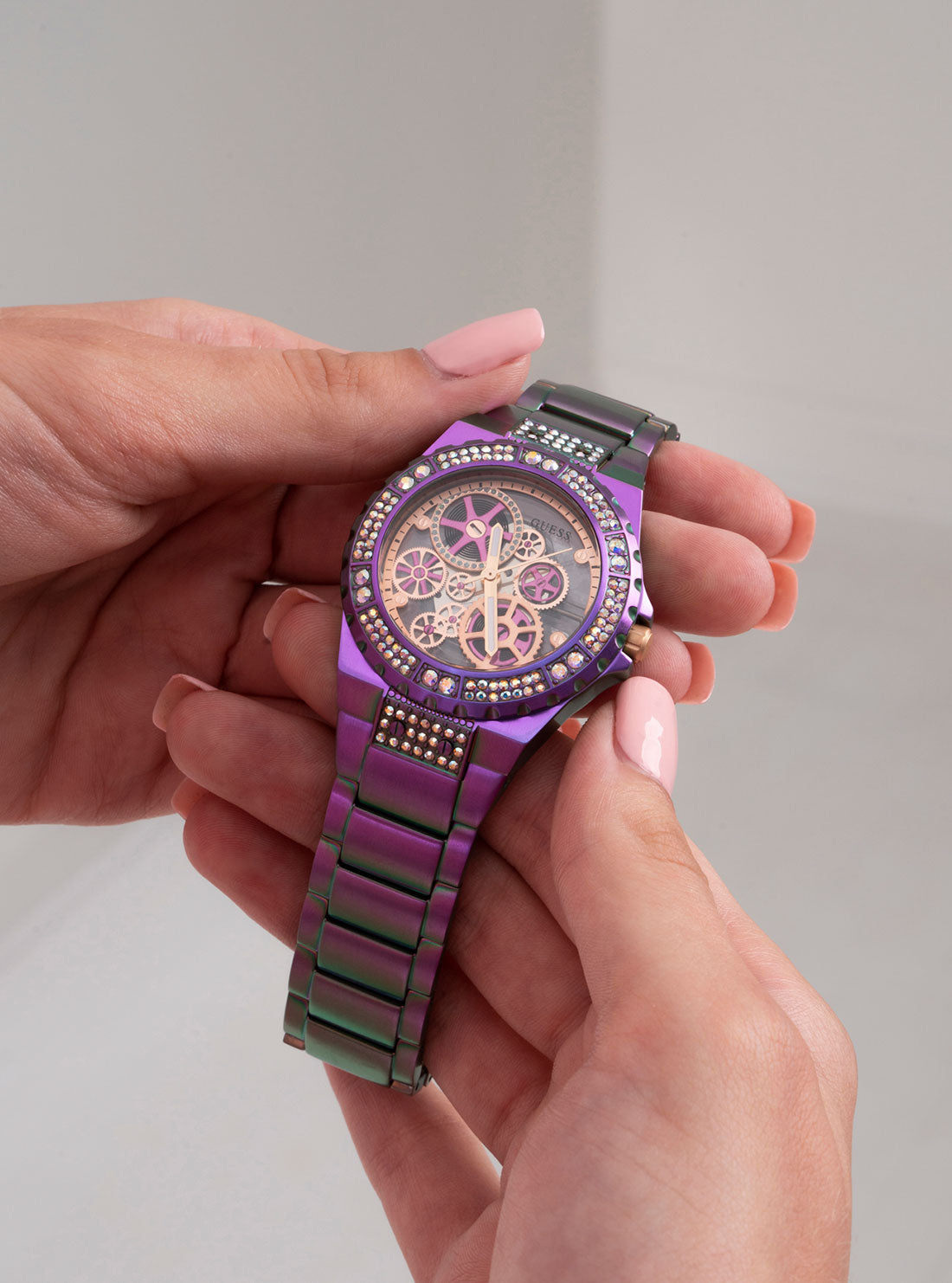 GUESS Womens Multi Iridescent Reveal Watch GW0302L3 Hand View