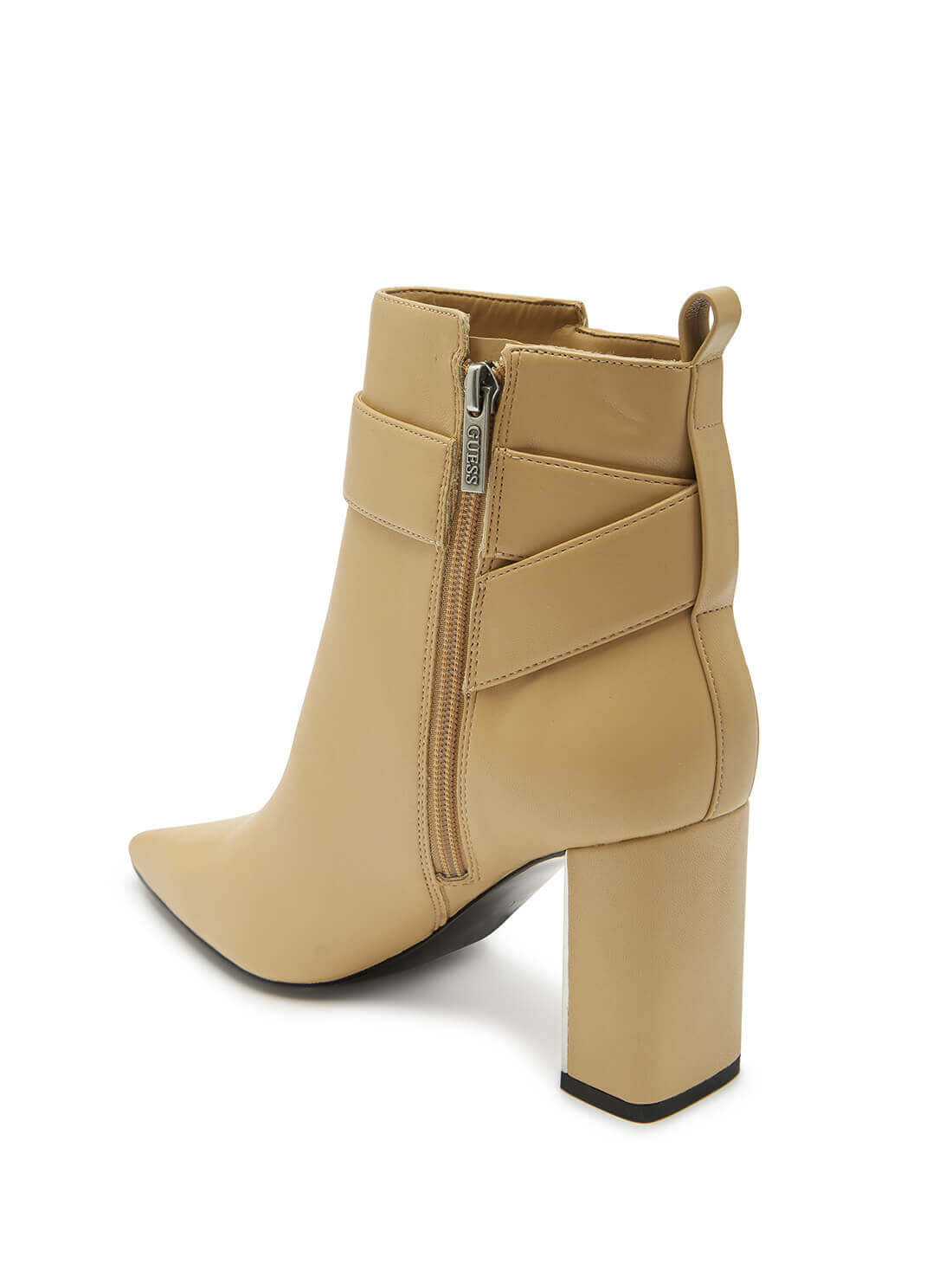 GUESS Women's Beige Ellyne Faux Leather Logo Boots ELLYNE2 Back View