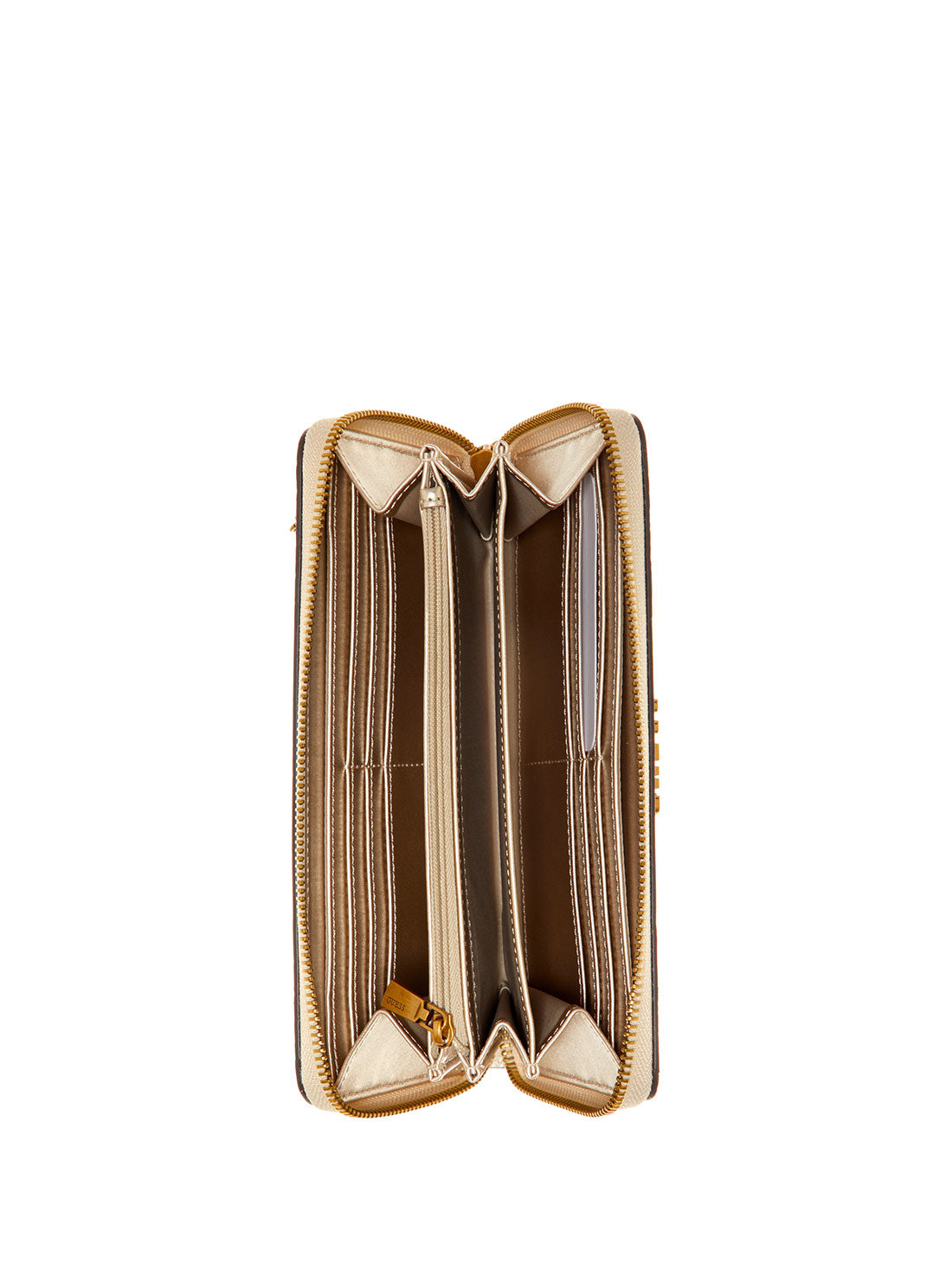 GUESS Womens Natural Python Abey Large Zip Wallet Inside View