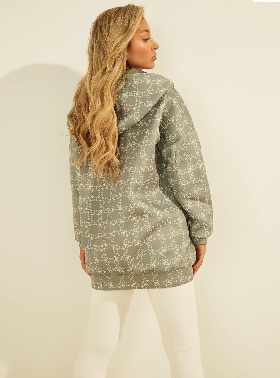 GUESS Womens Green Beverly Reversible Active Jacket V2RL03JR06W Back View