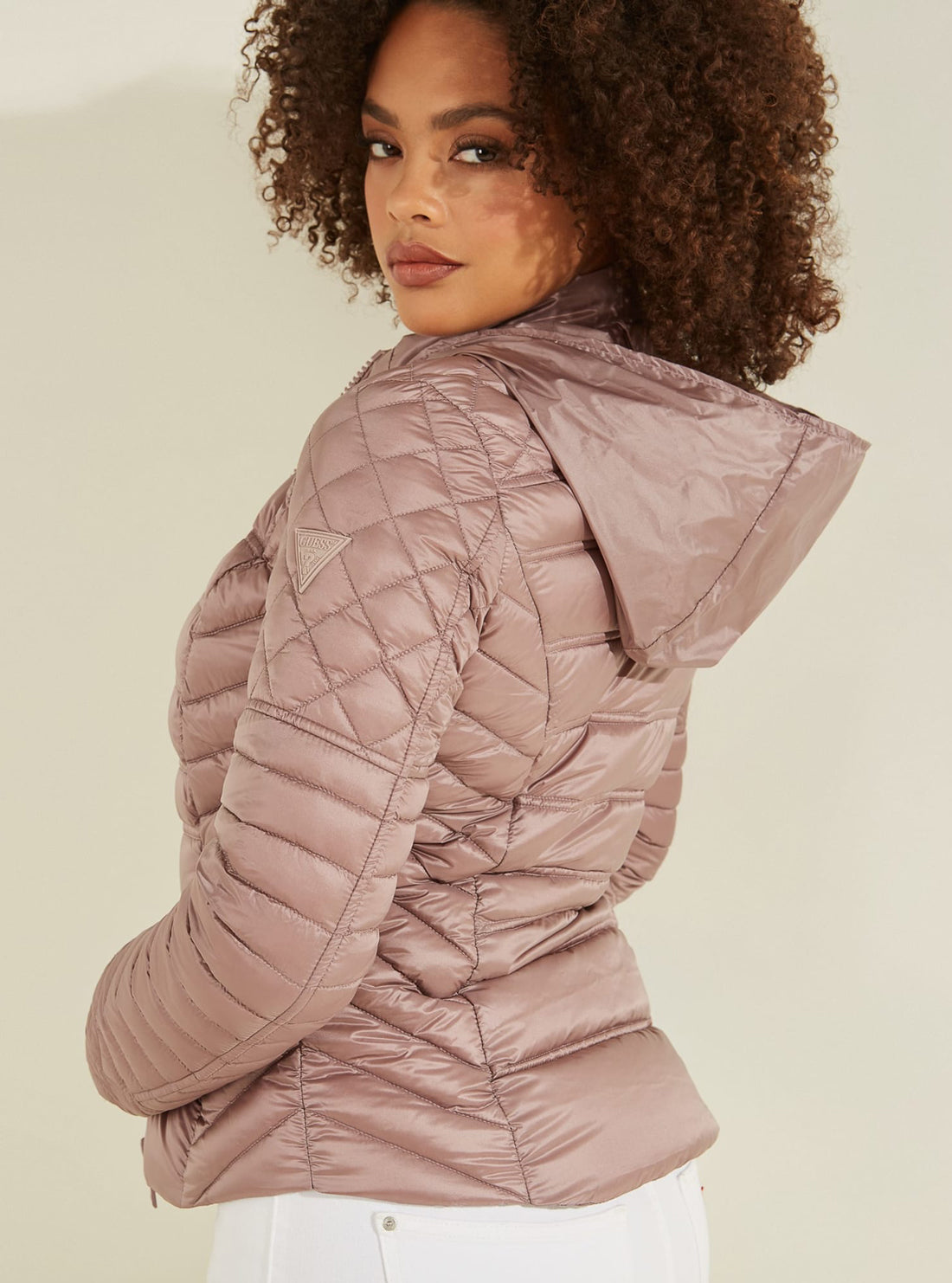 GUESS Womens Mauve Orsola Puffer Jacket W2RL26WEGN0 Detail Back View