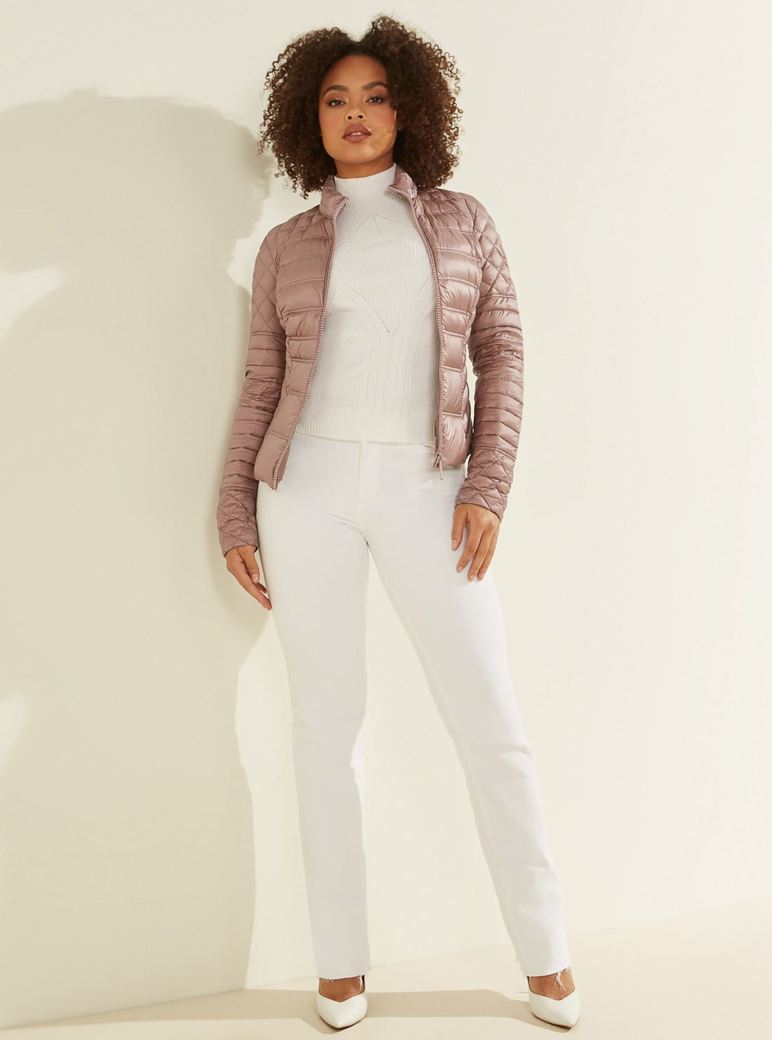 GUESS Womens Mauve Orsola Puffer Jacket W2RL26WEGN0 Full View