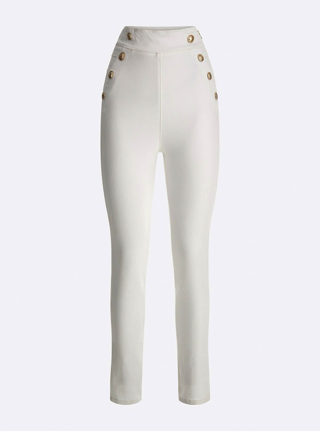 GUESS Womens White High-Rise Paper Moon Gwenny Pants W2GA71D4DN1 Ghost View