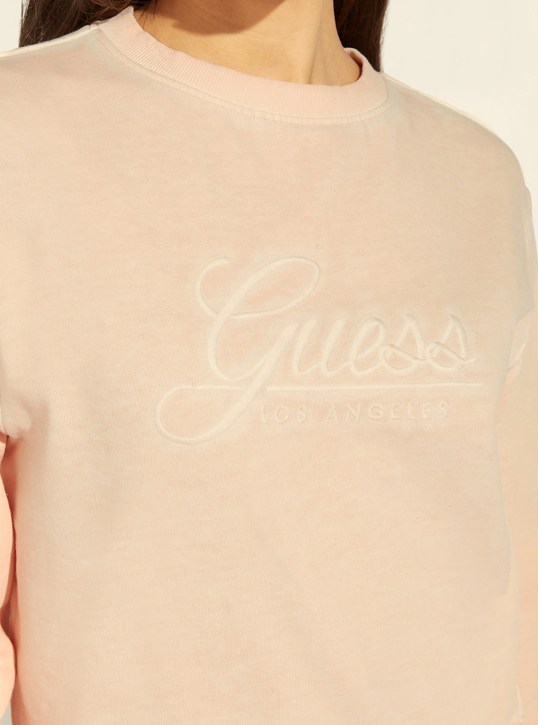 GUESS Womens Peach Valerya Logo Jumper W2GQ12KB3R0 Detail View