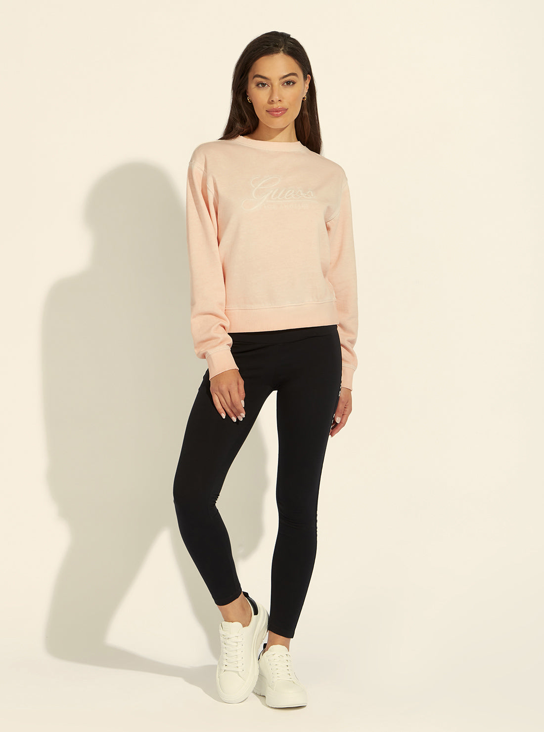 GUESS Womens Peach Valerya Logo Jumper W2GQ12KB3R0 Full View