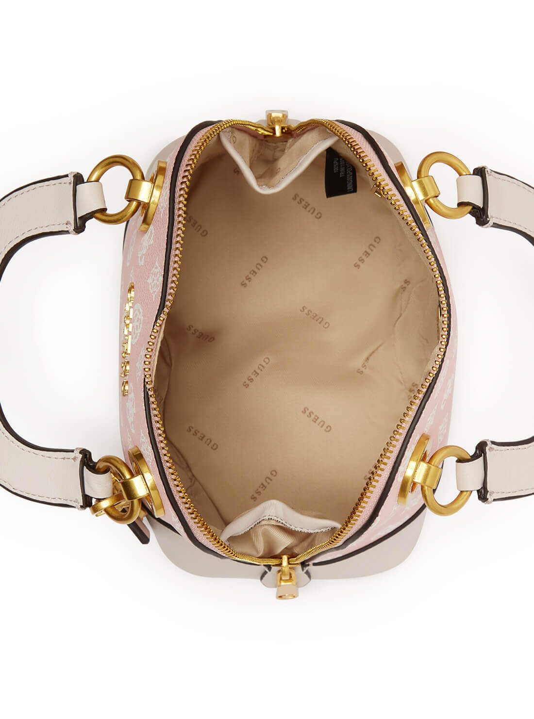 GUESS Womens  Pink Cathleen Logo Small Dome Satchel PA773705 Inside View