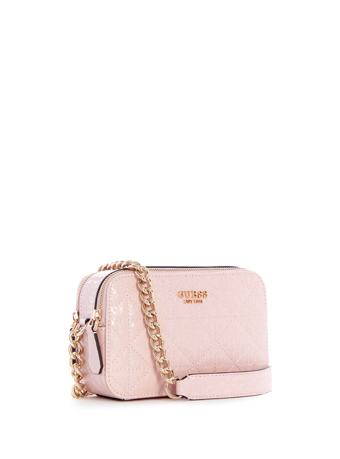 GUESS Womens Pink Noelle Quilted Crossbody Camera Bag GS787914 Side View