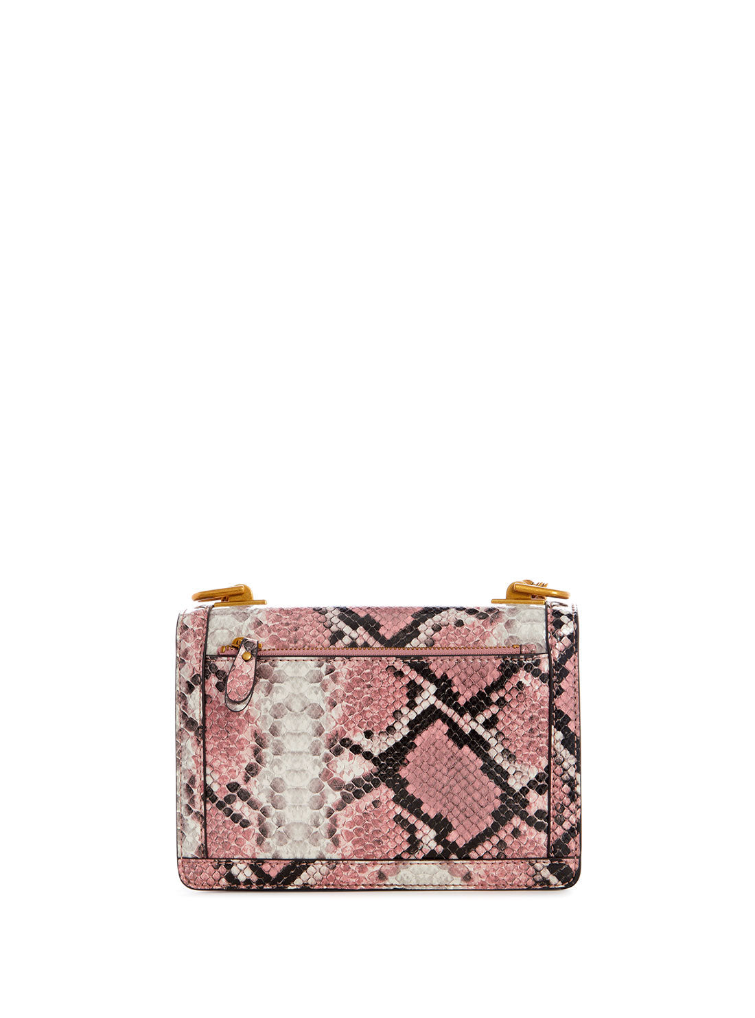 GUESS Womens Pink Python Abey Crossbody Bag Back View