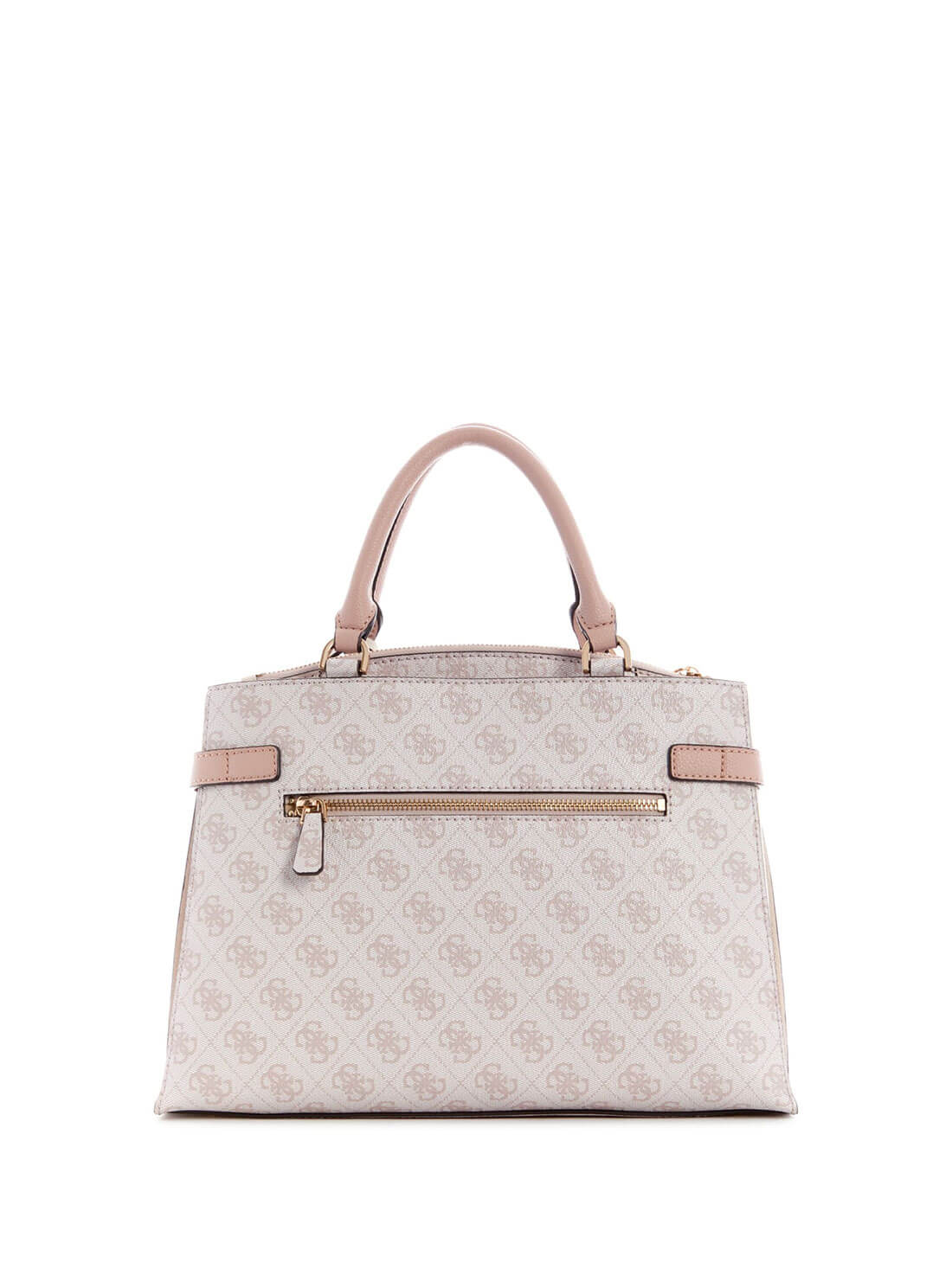 GUESS Womens Pink White Zadie Logo Girlfriend Satchel Bag SG839606 Back View