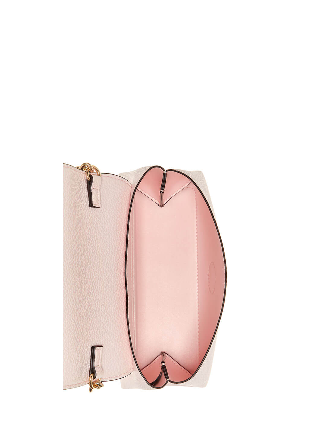 GUESS Womens Powder Pink Downtown Chic Mini Crossbody Bag VG838578 Inside View