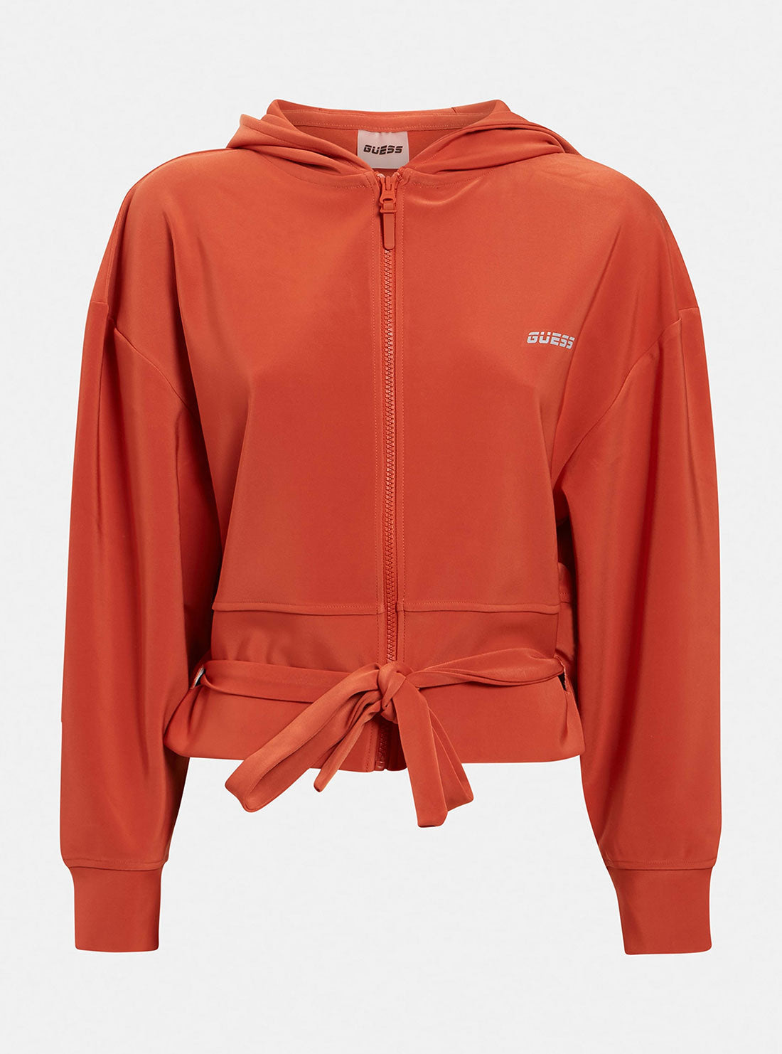GUESS Womens  Red Deanna Active Zip Hoodie V2GQ03FL04M Ghost Front View