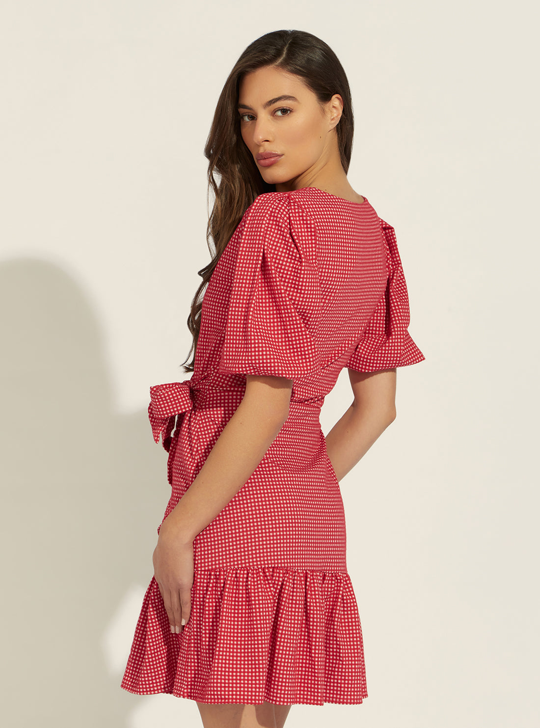 GUESS Womens Red Zama Mini Dress W2GK65KB450 Back View