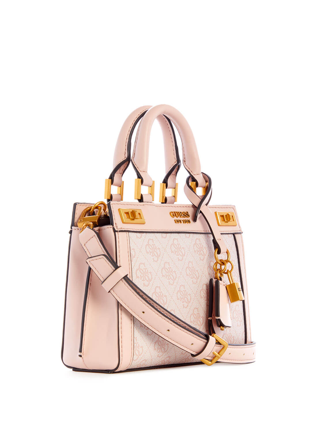 GUESS Womens Rose Pink Katey Quattro G Mini Satchel XA787073 Side View