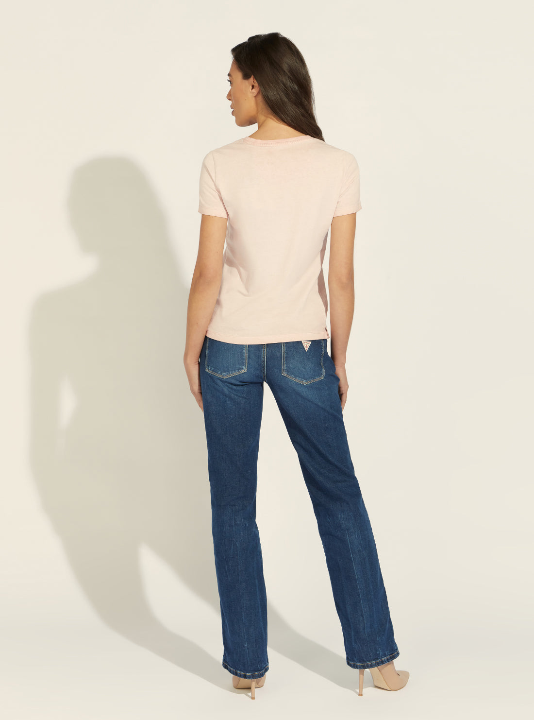 GUESS Womens Peach Tizzy Logo T-Shirt W2GI09I3Z00 Back View