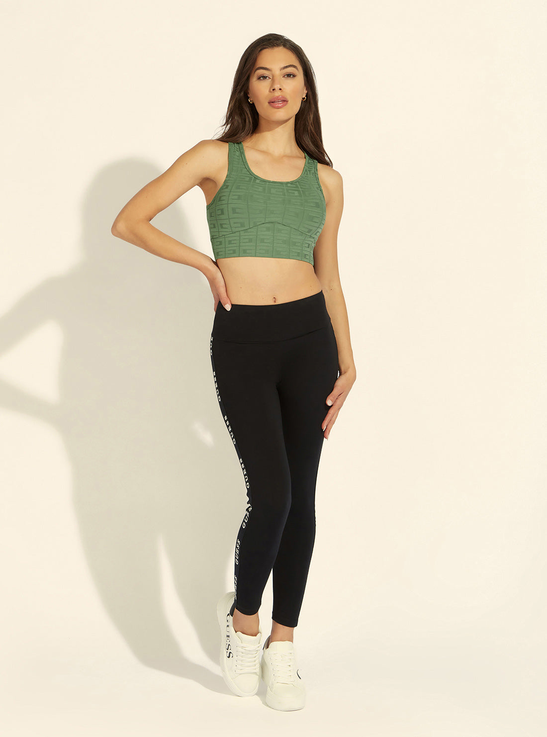 GUESS Womens  Green Dana Active Bra V2GP05MC04Y Full View