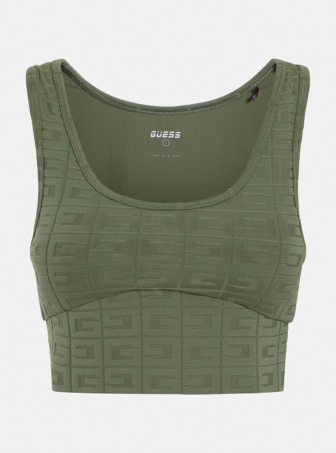 GUESS Womens  Green Dana Active Bra V2GP05MC04Y Ghost Front View