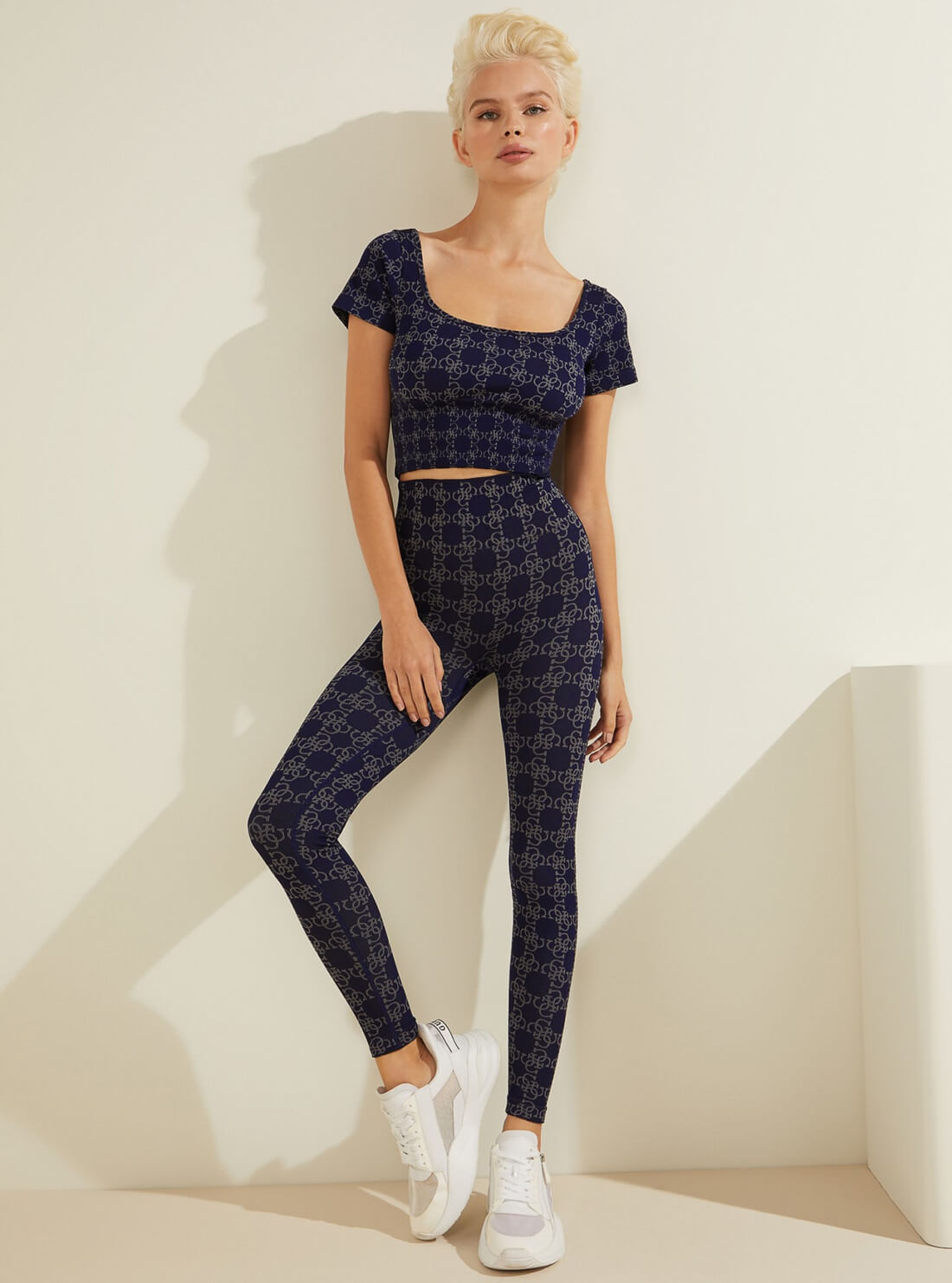 GUESS Womens  Navy Blue Active Della Leggings V2RB09ZZ04N Full View